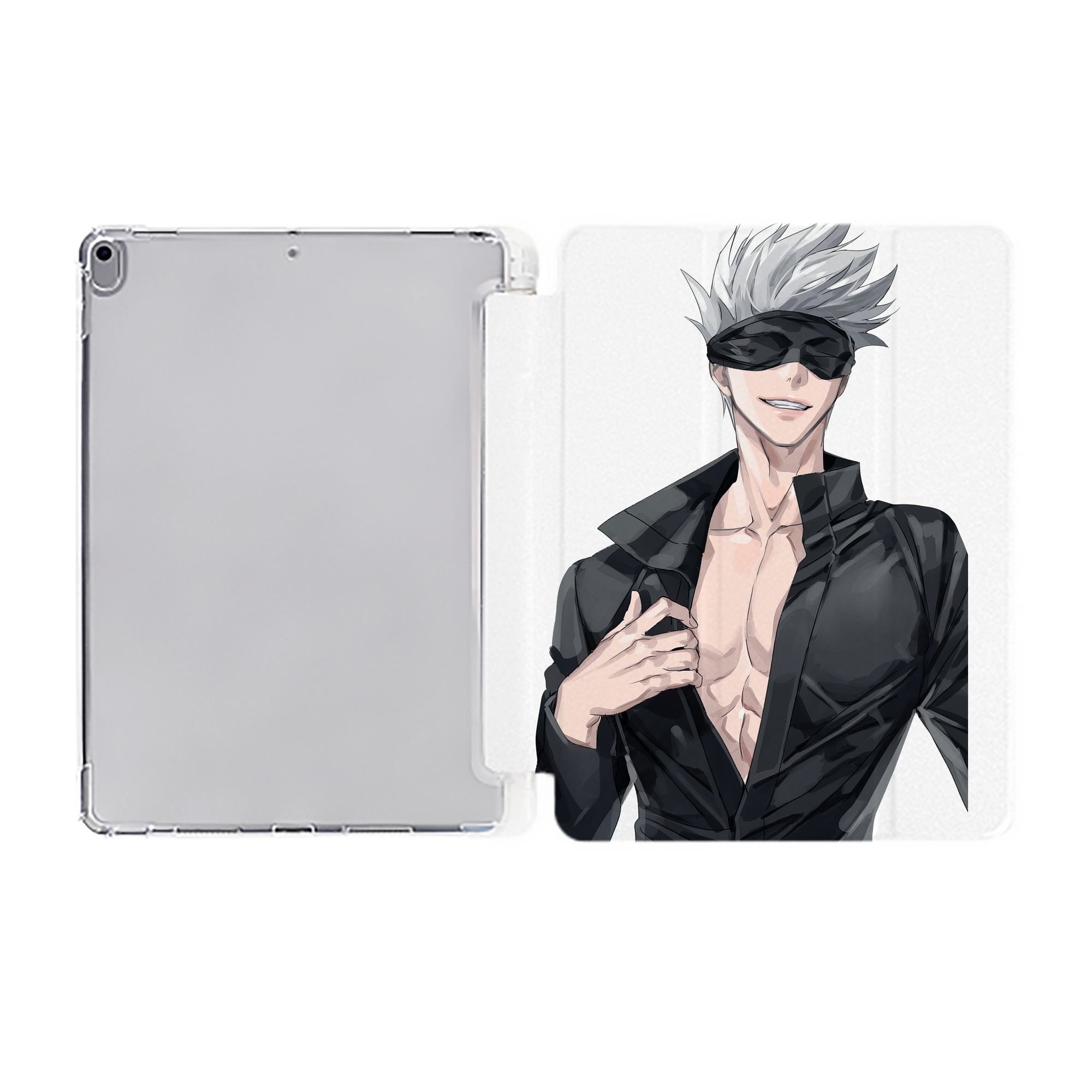（画像用） 呪術廻戦 Jujutsu Kaisen IPad ケース ペン収納付き 三つ折りスタンド PUレザー×シリコン 対応機種9.5/10.5/10.9インチ